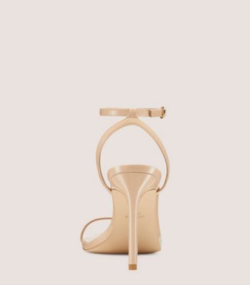 Stuart Weitzman,DANCER 95 SANDAL,Leather,Rubber,Sandals,Cocktail,Beige,Back View