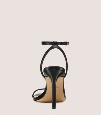 Stuart Weitzman,DANCER 95 SANDAL,Rubber,Leather,Sandals,Cocktail,Black,Back View