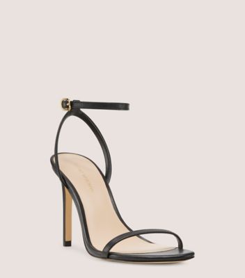 Stuart Weitzman,DANCER 95 SANDAL,Rubber,Leather,Sandals,Cocktail,Black,Side View