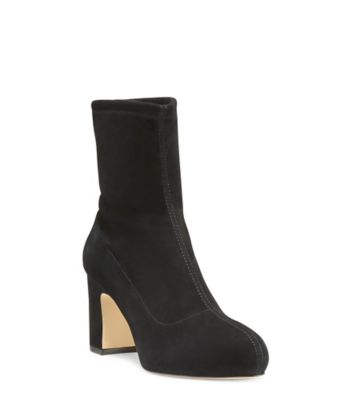 Stuart Weitzman,Avenue 60 Sock Bootie,Bootie,Stretch suede,Black