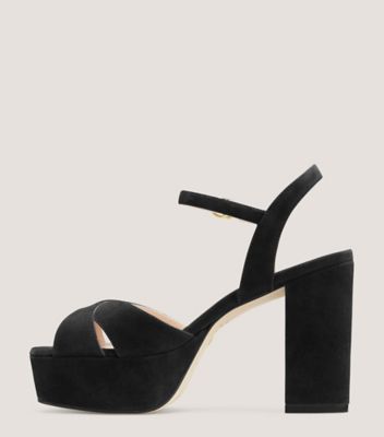 Stuart Weitzman,IVONA,Sandal,Suede,Black