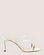 Stuart Weitzman,Dancer 80 Slide Sandal,Slide,Patent leather,White,Front View