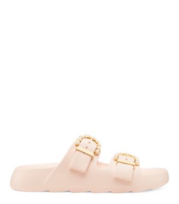 Stuart Weitzman,Pearl Buckle Slide,Slide,EVA,Rosewater Pink,Front View