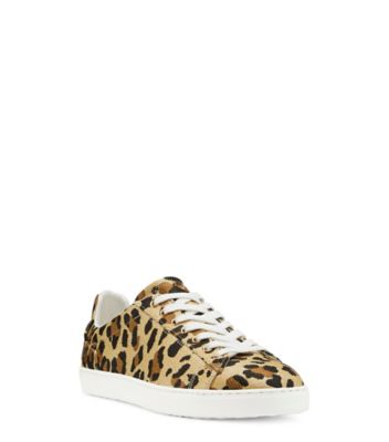 Stuart Weitzman,Livvy Sneaker,Sneaker,Leopard raffia,Tan,Side View