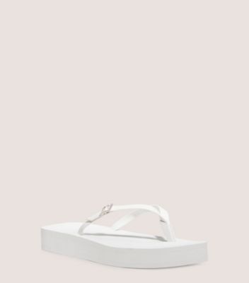 Stuart Weitzman,Sandale à bride en V à plateforme avec cristaux SW,Slide,EVA et PU,Blanc
