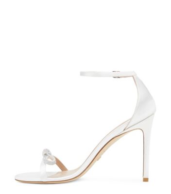 Stuart Weitzman,Sandale avec boucle SW Nudist 100,Sandal,Satin,Blanc