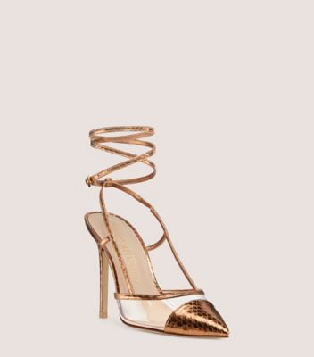 Stuart Weitzman,MONDRIAN 100 PUMP,Brown,Side View