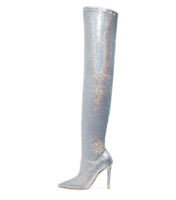 Stuart Weitzman,Botte extensible Ultrastuart 110,Boot,Mini paillettes,Irisé