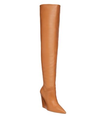 Stuart Weitzman,Saloon 100 Wedge Boot,Boot,Nappa Leather,Toffee,Side View