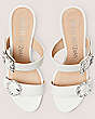 Stuart Weitzman,Pearl Geo Buckle 75 Slide,Slide,Lacquered Nappa Leather,White,Detailed View