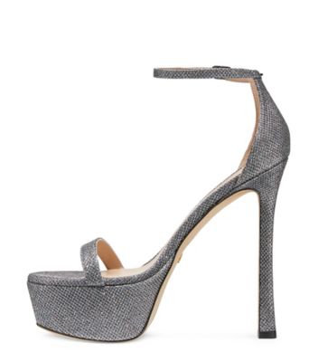Stuart Weitzman,NUDISTCURVE HOLLYWOOD SANDAL,Silver