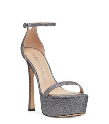 Stuart Weitzman,NUDISTCURVE HOLLYWOOD SANDAL,Silver,Side View