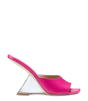 REBEL LUCITE SLIDE SANDAL, Magenta, ProductTile