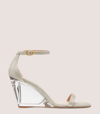 Stuart Weitzman,NUDISTLUCITE 85 WEDGE,,Front View