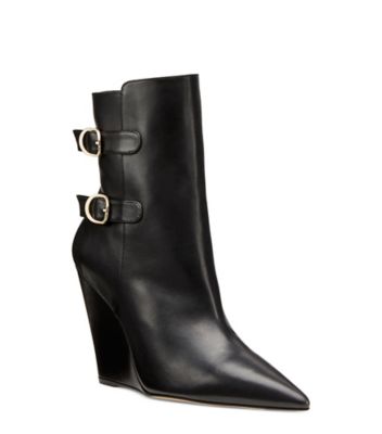 Stuart Weitzman,Bottine à talon compensé Saloon 100,Bootie,Cuir,Noir