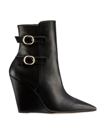 Stuart Weitzman,Bottine à talon compensé Saloon 100,Bootie,Cuir,Noir