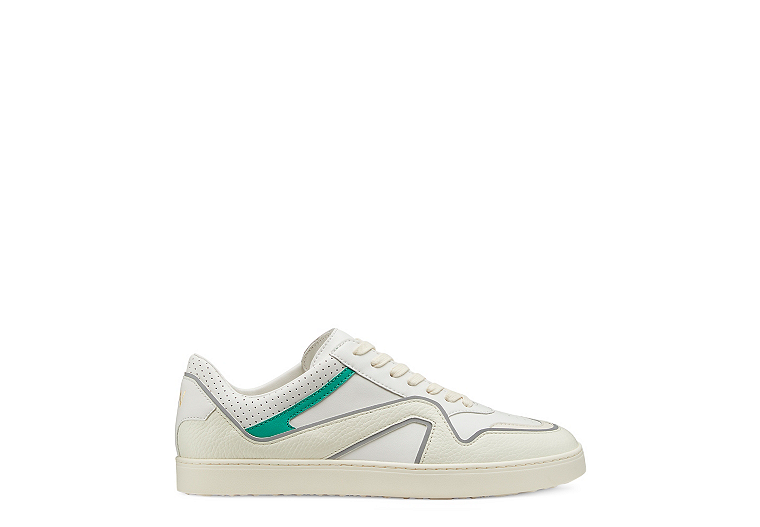 Stuart Weitzman,Bowery Sneaker,Sneaker,Action/tumbled leather,White Multi,Front View