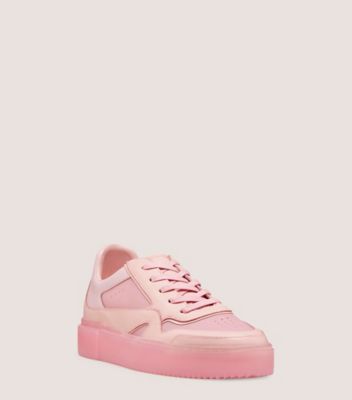 Stuart Weitzman,Brooklyn Sneaker,Sneaker,Leather,Cotton Candy,Side View