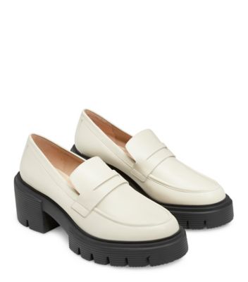 Stuart Weitzman,SOHO LOAFER,Loafer,Leather,Oat,Angle View
