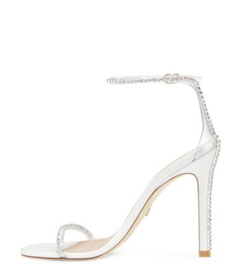 Stuart Weitzman,Sandale Nudistglam 110,Sandal,PVC et cristal,Clair/Blanc/Clair