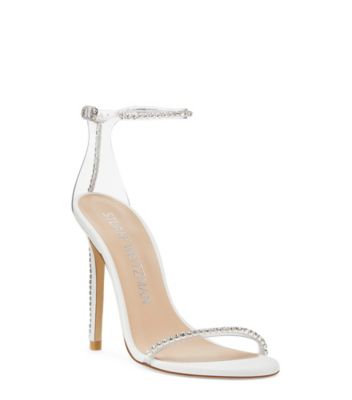 Stuart Weitzman,Sandale Nudistglam 110,Sandal,PVC et cristal,Clair/Blanc/Clair