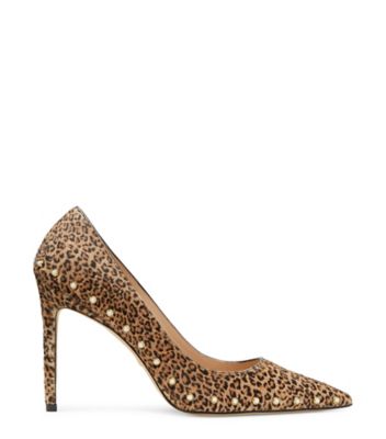 Stuart Weitzman,Stuart Pearl 100 Pump,Pump,Mini jaguar calf hair,Cheetah,Front View