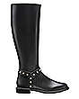 Stuart Weitzman,Pearl Moto Boot,Boot,Smooth Leather,Black,Front View
