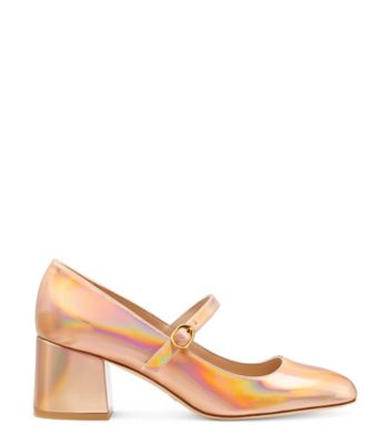 Stuart Weitzman,Escarpin Stuart MJ 60,Pump,Specchio hologramme,Or rose,Front View