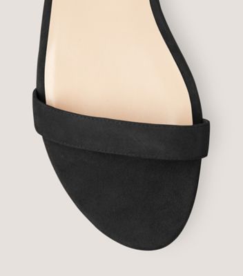 Stuart Weitzman,DANCER 35 BLOCK SANDAL,Suede,Rubber,Sandals,Day Party,Black