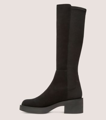 Stuart Weitzman,Botte au genou Gotham,Boot,Suède,Noir