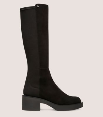 Stuart Weitzman,Botte au genou Gotham,Boot,Suède,Noir,Front View