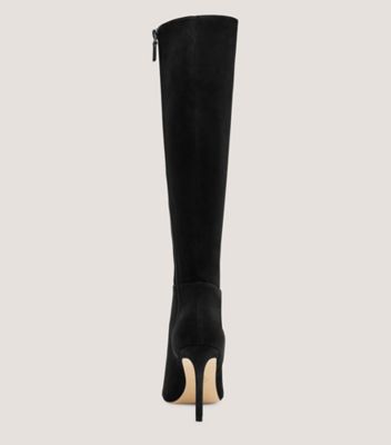 Stuart Weitzman,AVENUE ZIP 95 KNEE-HIGH BOOT,Boot,Suede,Black,Back View