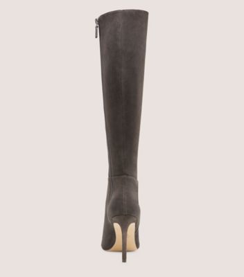 Stuart Weitzman,AVENUE ZIP 95 KNEE-HIGH BOOT,Rubber,Suede,Boots,Day Party,Gray,Back View