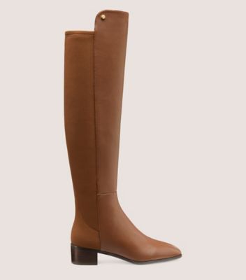 Stuart Weitzman,BOTTE À BOUT CARRÉ CITY BLOCK,Boot,Cuir nappa,Brun café