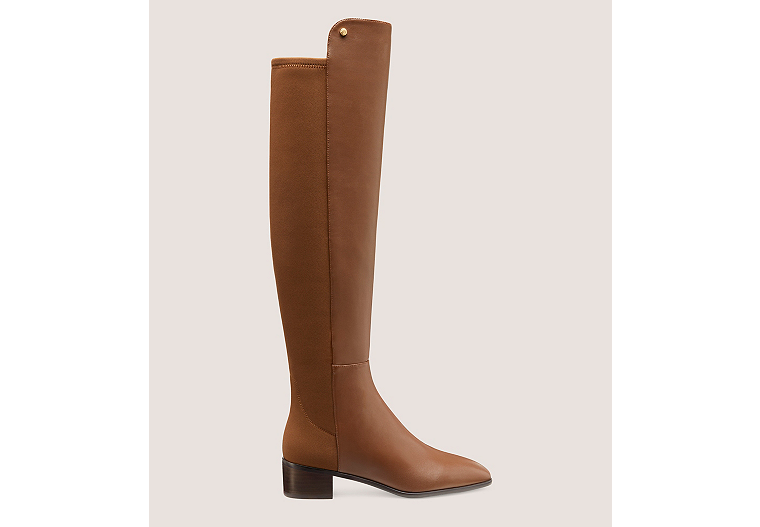Stuart Weitzman,City Block Square-Toe Boot,Boot,Nappa leather,Coffee Brown,Front View