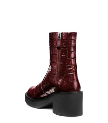 Stuart Weitzman,GOTHAM ZIP BOOTIE,Leather,Rubber,Bootie,Casual,