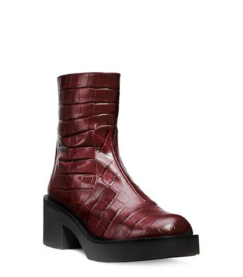 Stuart Weitzman,GOTHAM ZIP BOOTIE,Leather,Rubber,Bootie,Casual,