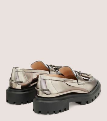 Stuart Weitzman,ULTRA LUG TASSEL LOAFER,Leather,Rubber,Loafer,Penny Loafer,Tassel,Casual,Day Party,Cream