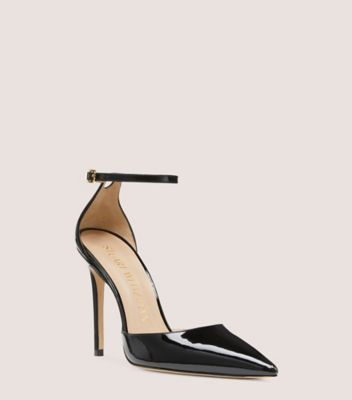 Stuart Weitzman,STUART 100 STRAP PUMP,Leather,Pumps,D Orsay,Cocktail,Black