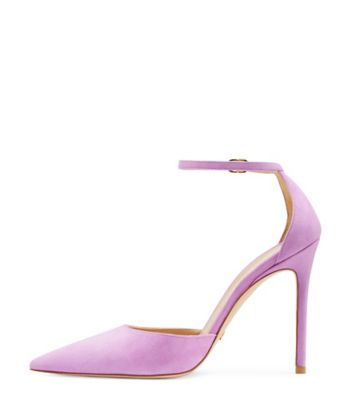 Stuart Weitzman,ESCARPIN À SANGLE STUART 100,Pump,Suède,Violet pâle Amatista