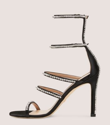 Stuart Weitzman,NUDISTGLAM 100 GLADIATOR SANDAL,Black