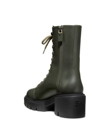 Stuart Weitzman,BOTTINE SOHO,Bootie,Cuir,Vert cargo