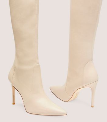 Stuart Weitzman,BOTTE EXTENSIBLE ULTRASTUART 100,Boot,Cuir nappa extensible,Dune,Detailed View