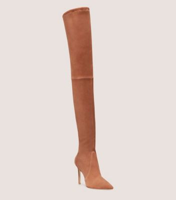 Stuart Weitzman,ULTRASTUART 100 STRETCH BOOT,Leather,Rubber,Boots,Day Party,Brown,Side View