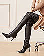 Stuart Weitzman,Ultrastuart 100 Stretch Boot,Boot,Stretch suede,India Pink,Shoe on tall model