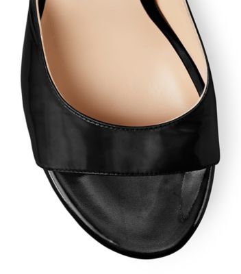 Hollowed Round Toe Slip-On Sandals  Slip on sandal, Round toe heels, Black  sandals