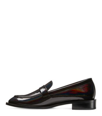 Stuart Weitzman,Flâneur élégant Palmer,Cuir verni irisé,Noir