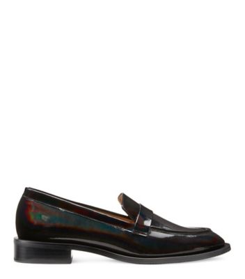 Stuart Weitzman,Flâneur élégant Palmer,Cuir verni irisé,Noir