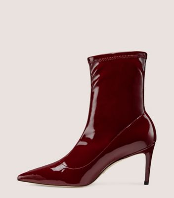 Stuart Weitzman,Stuart 75 Stretch Bootie,Bootie,Stretch vinyl,Cabernet