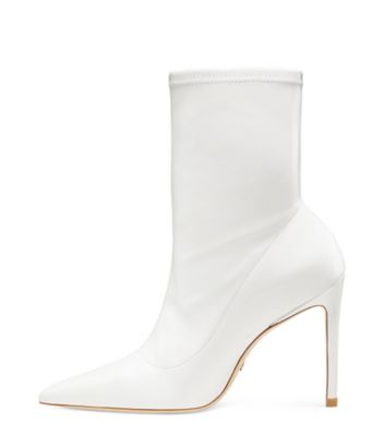 Stuart Weitzman,Stuart 100 Stretch Bootie,Bootie,Stretch vinyl,White